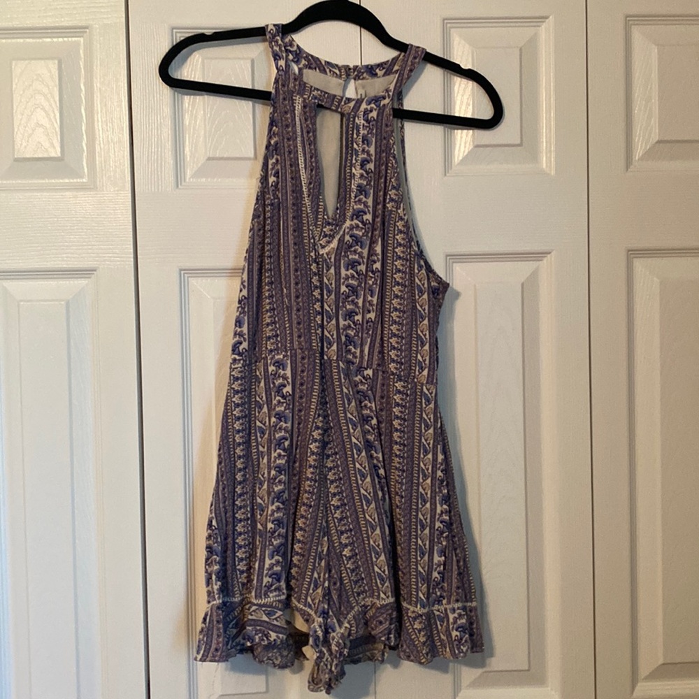 High neck romper